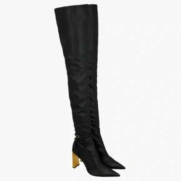 ZARA OVER-THE-KNEE HEELED BOOTS LIMITED EDITION - Picture 12 of 16